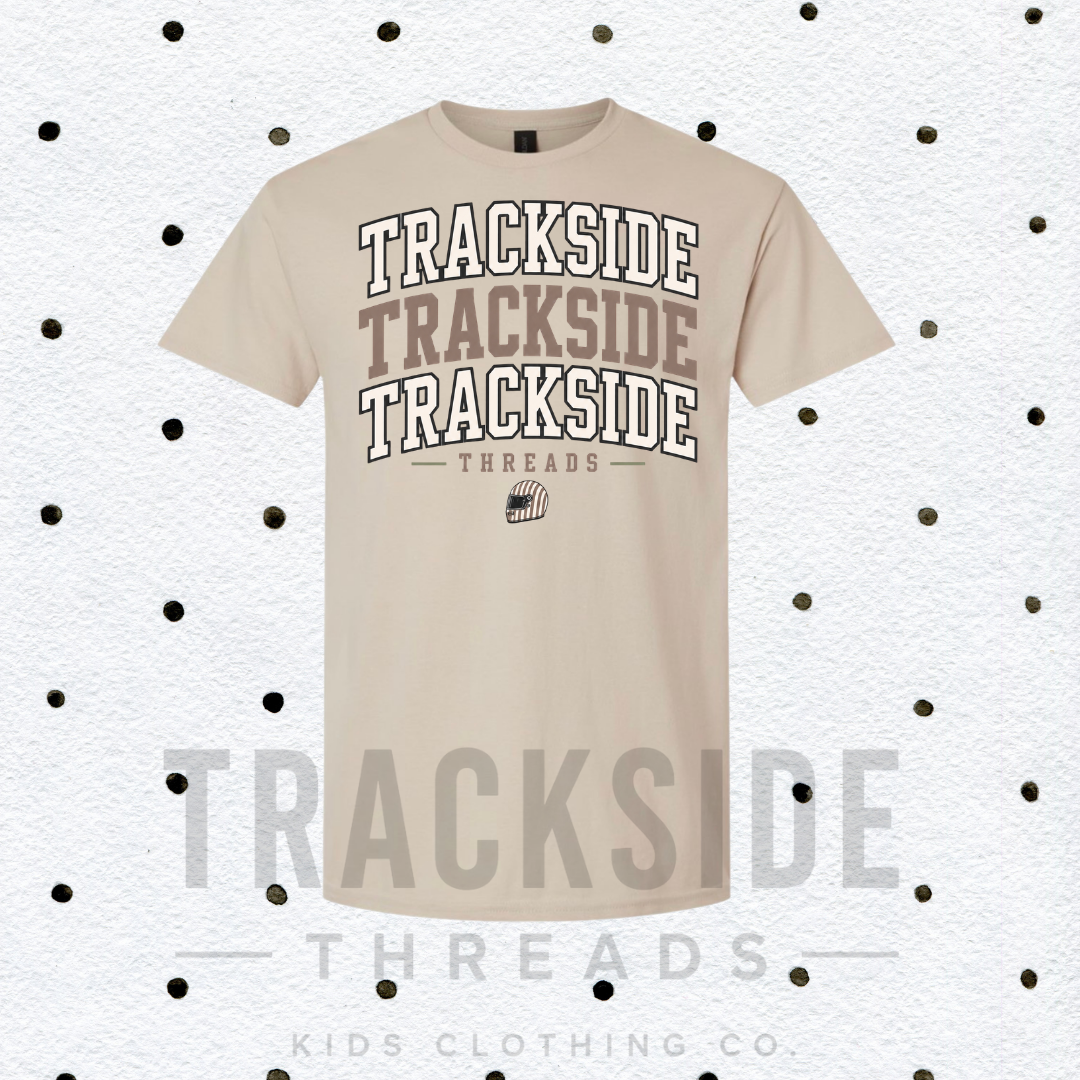 Victory Lane Varsity Tee - tan helmet