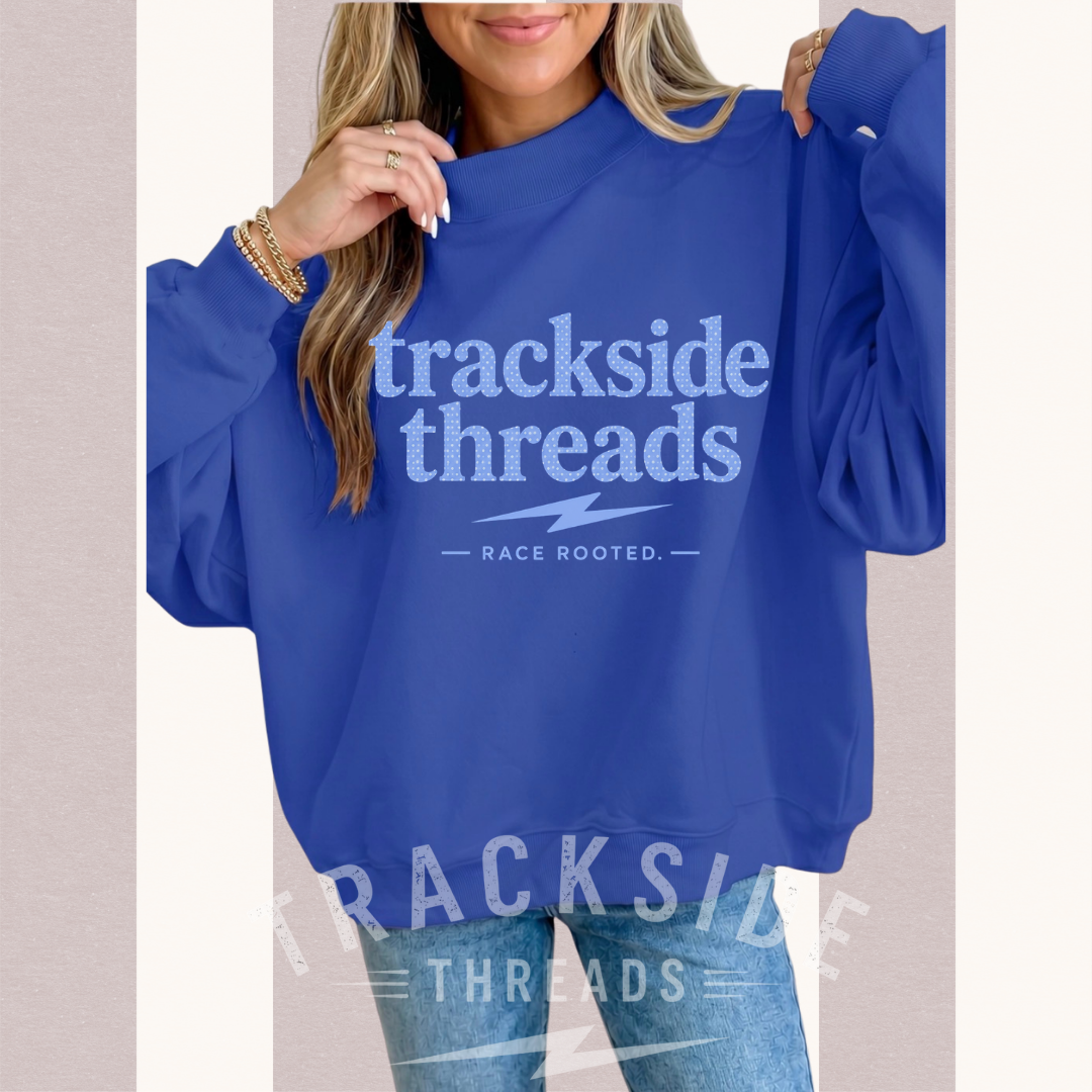 Trendy Trackside Blue Mock-neck