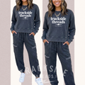 Trendy trackside carbon grey jogger set