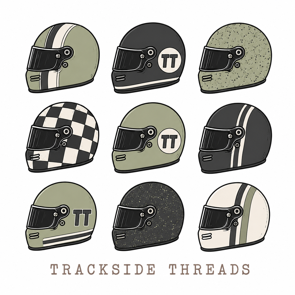 Trackside Lid tee- sage