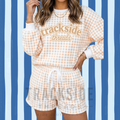 Plaid Baggy Drawstring Casual Shorts Set