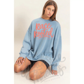 Race rooted vintage wash crew— dusty blue
