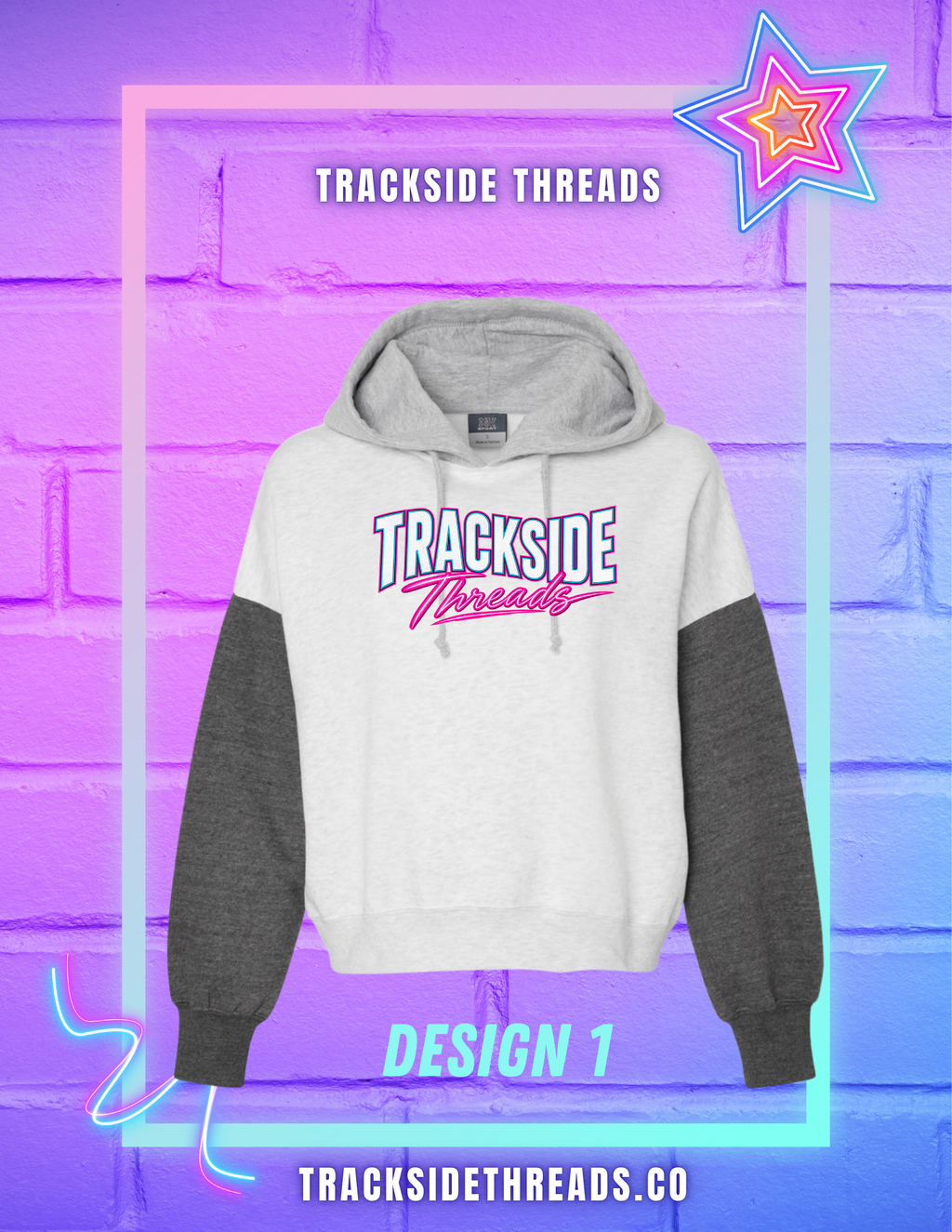 Gray Color Block Hoodie