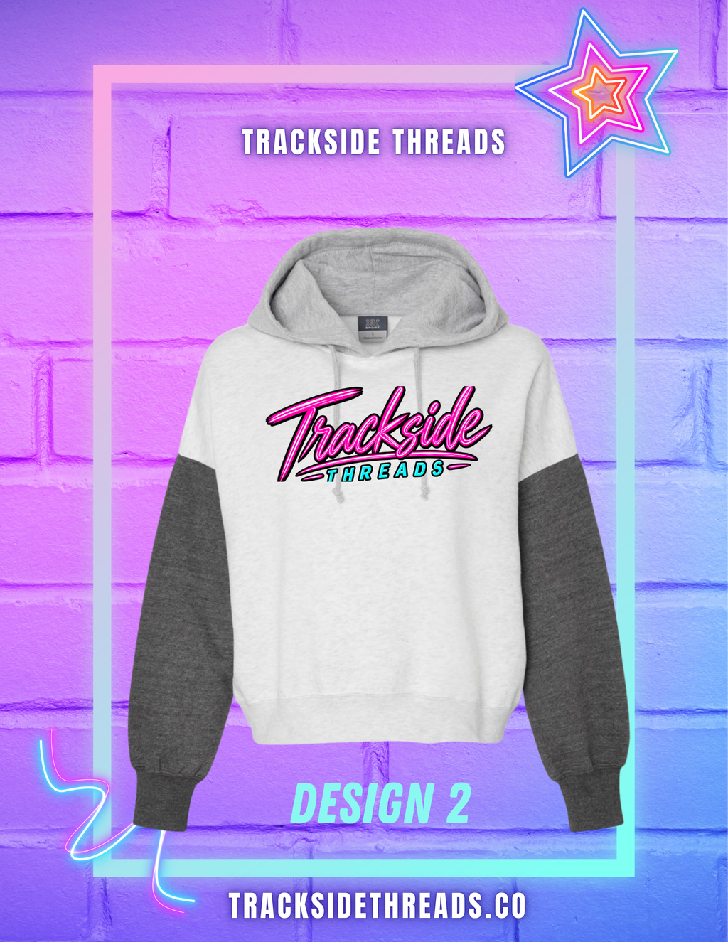 Gray Color Block Hoodie