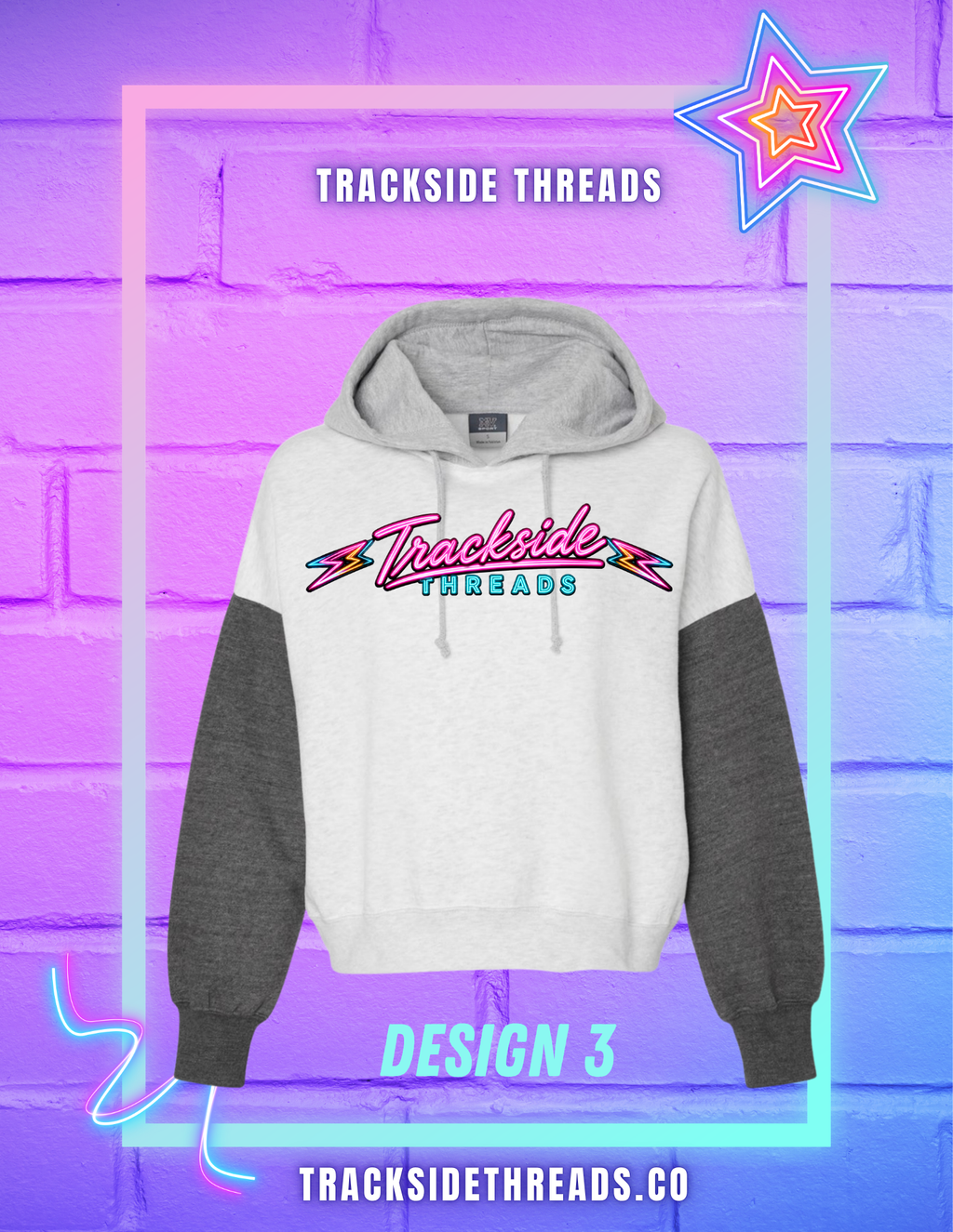 Gray Color Block Hoodie